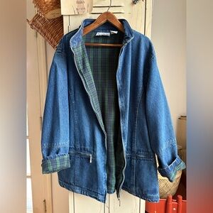 Vintage Northstyle Plaid Lined Denim Jacket